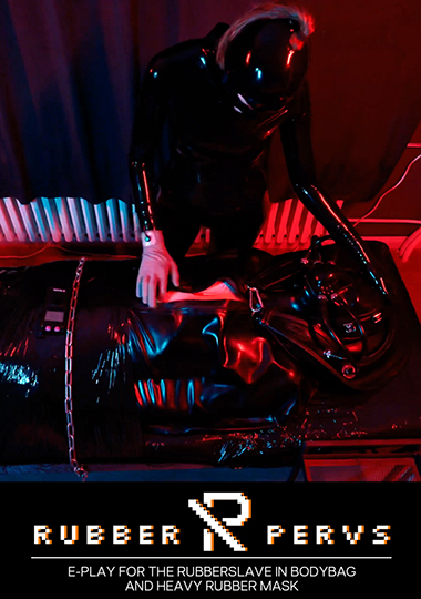 E-Play For The Rubberslave In Bodybag And Heavy Rubber Mask